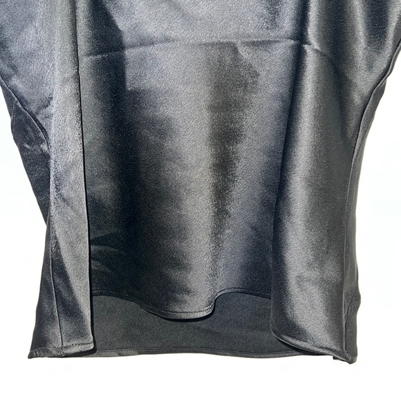 RIVER Island Black Satin V neck Spaghetti Straps top size US 8 - Picture 8 of 14